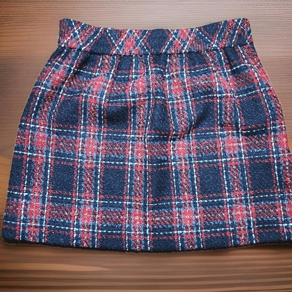 Plaid Tweed A-Line Mini Skirt Size 16 | Lined Fall Winter | NWT Penningtons - Picture 9 of 12